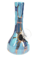 Ancient Creations Ceramics 6″ Ceramic Beaker Bong – 22K Gold – US-Made - Discreet Smoker