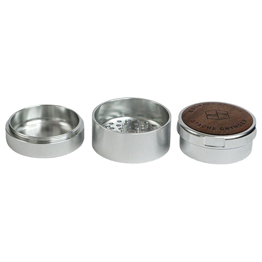 Stache Products Wood Lid Grynder | 3pc | 2.5" - Discreet Smoker
