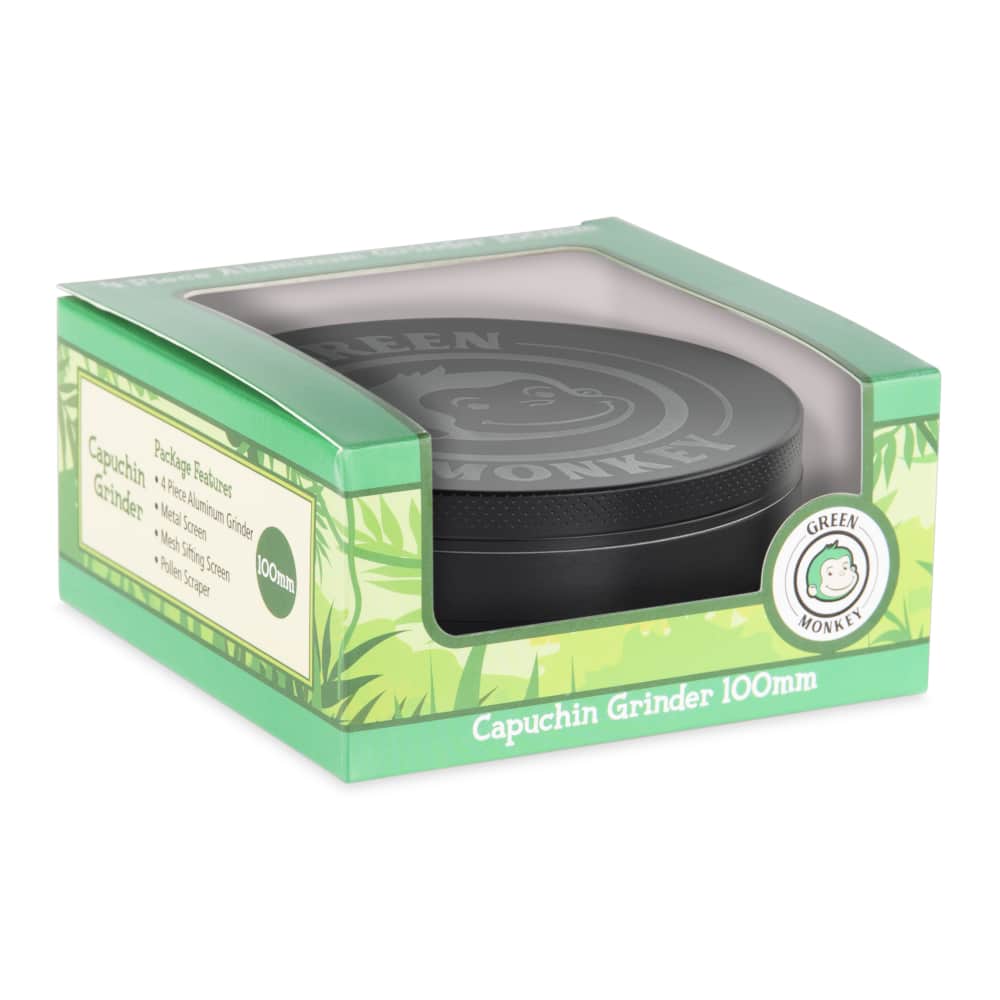 Green Monkey Grinder - Capuchin 4pc - 100mm - Discreet Smoker