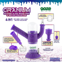 Ooze Cranium Silicone 4-in-1 Hybrid Water Pipe - Discreet Smoker