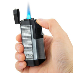 Triple Jet Silver Torch Lighter - Discreet Smoker