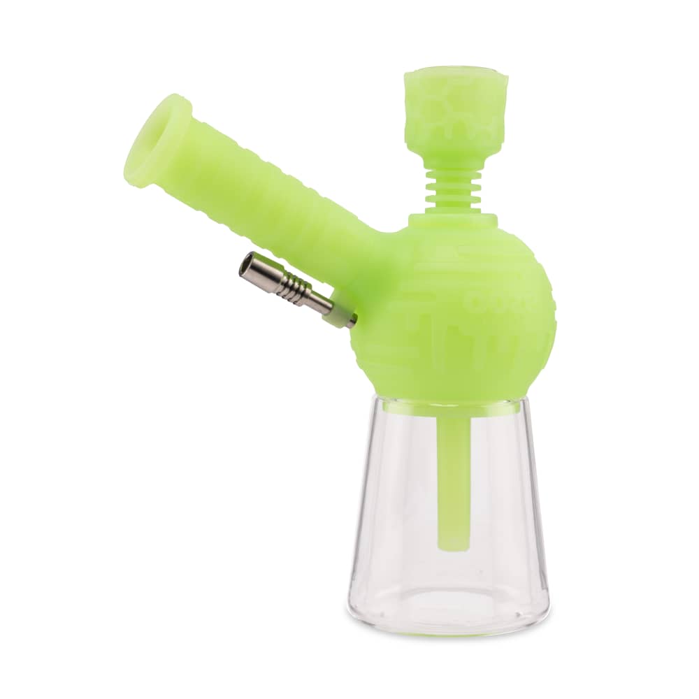 Ooze Blaster Silicone Glass 4-in-1 Hybrid Water Pipe and Dab Straw - Discreet Smoker