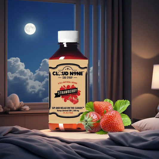 Cloud N9ne CBD Syrup: Strawberry - 500mg CBD - Discreet Smoker