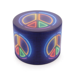 COLORFUL PSYCHEDELIC PEACE SYMBOL 4-PIECE GRINDER - Discreet Smoker