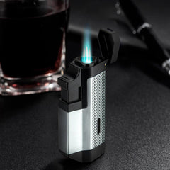 Triple Jet Silver Torch Lighter - Discreet Smoker