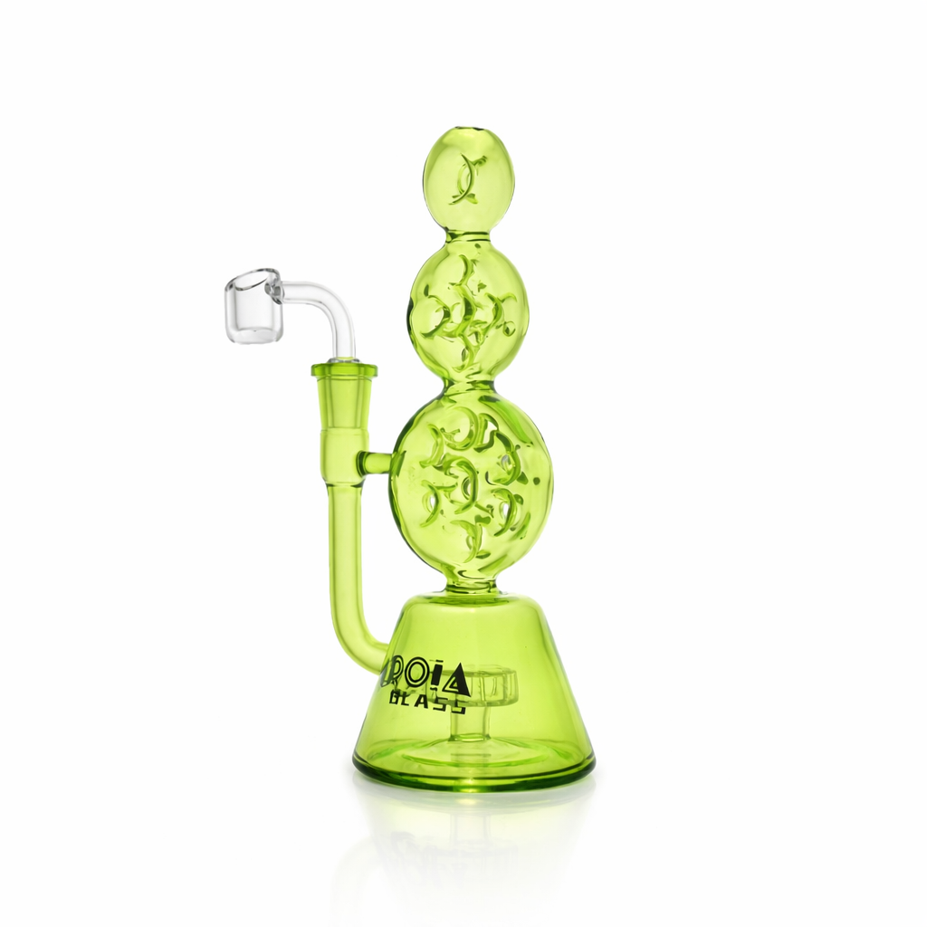 8" Triple Stack Swiss Perc Recycler Dab Rig | Croia Glass - Discreet Smoker