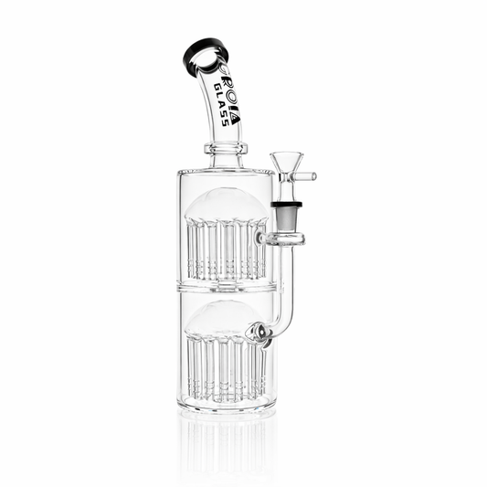 11" Double Tree Perc Scientific Glass Bong | Croia Glass - Discreet Smoker