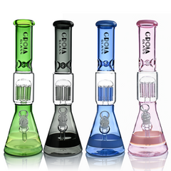 15" Beaker Bong with Tree Perc & Ice Catcher | Croia Glass - Discreet Smoker