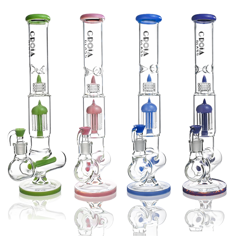 17" Triple Perc Scientific Glass Bong | Croia Glass - Discreet Smoker