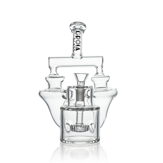 8" Twin Vortex Recycler Scientific Glass Water Pipe | Croia Glass - Discreet Smoker