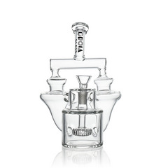 8" Twin Vortex Recycler Scientific Glass Water Pipe | Croia Glass - Discreet Smoker