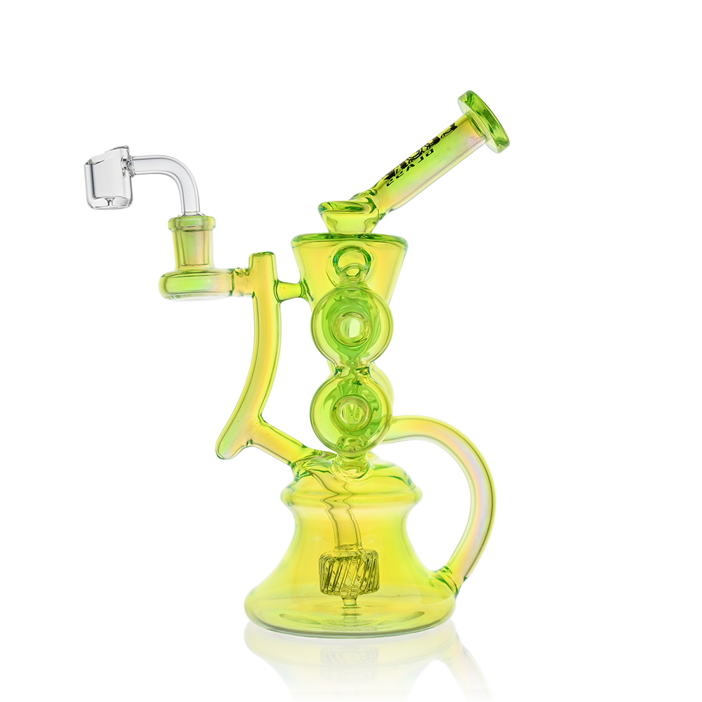 10" Symmetrical Quad-Donut Klein Recycler Dab Rig | Croia Glass - Discreet Smoker