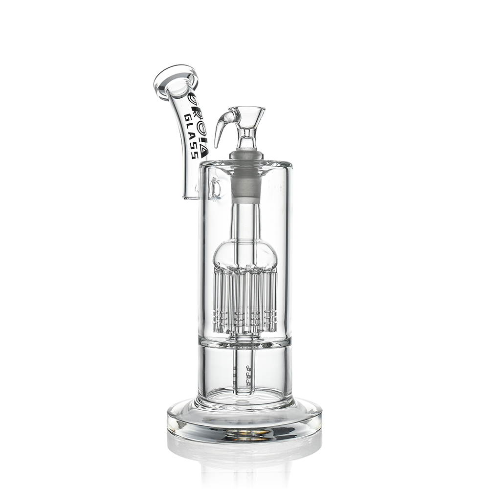 10" Dual Chamber Scientific Bubbler Tree Perc Glass Bong | Croia Glass - Discreet Smoker