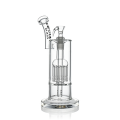 10" Dual Chamber Scientific Bubbler Tree Perc Glass Bong | Croia Glass - Discreet Smoker