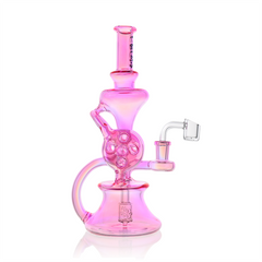10" Dual Swiss Perc Klein Recycler Dab Rig | Croia Glass - Discreet Smoker