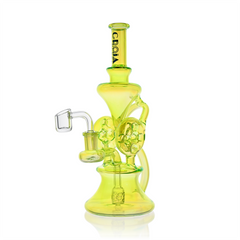 10" Dual Swiss Perc Klein Recycler Dab Rig | Croia Glass - Discreet Smoker