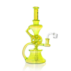 10" Dual Swiss Perc Klein Recycler Dab Rig | Croia Glass - Discreet Smoker