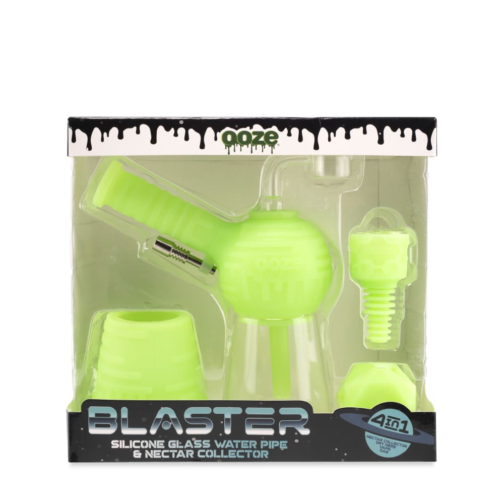 Ooze Blaster Silicone Glass 4-in-1 Hybrid Water Pipe and Dab Straw - Discreet Smoker