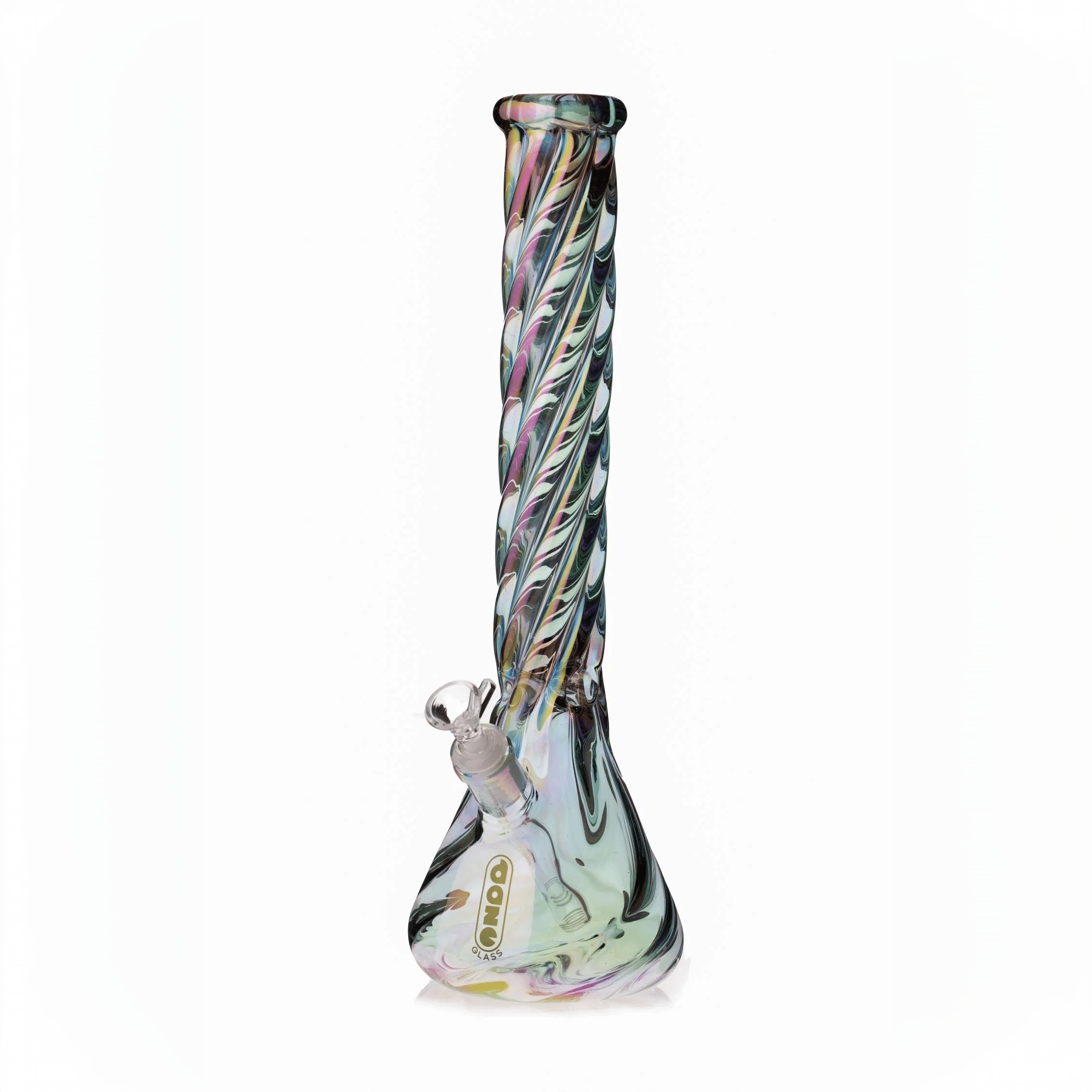 Daze Glass - 16 Inch Iridescent Spiral Glass Water Pipe - Discreet Smoker
