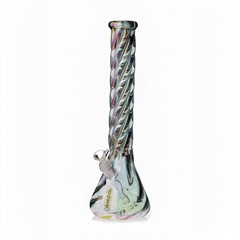 Daze Glass - 16 Inch Iridescent Spiral Glass Water Pipe - Discreet Smoker