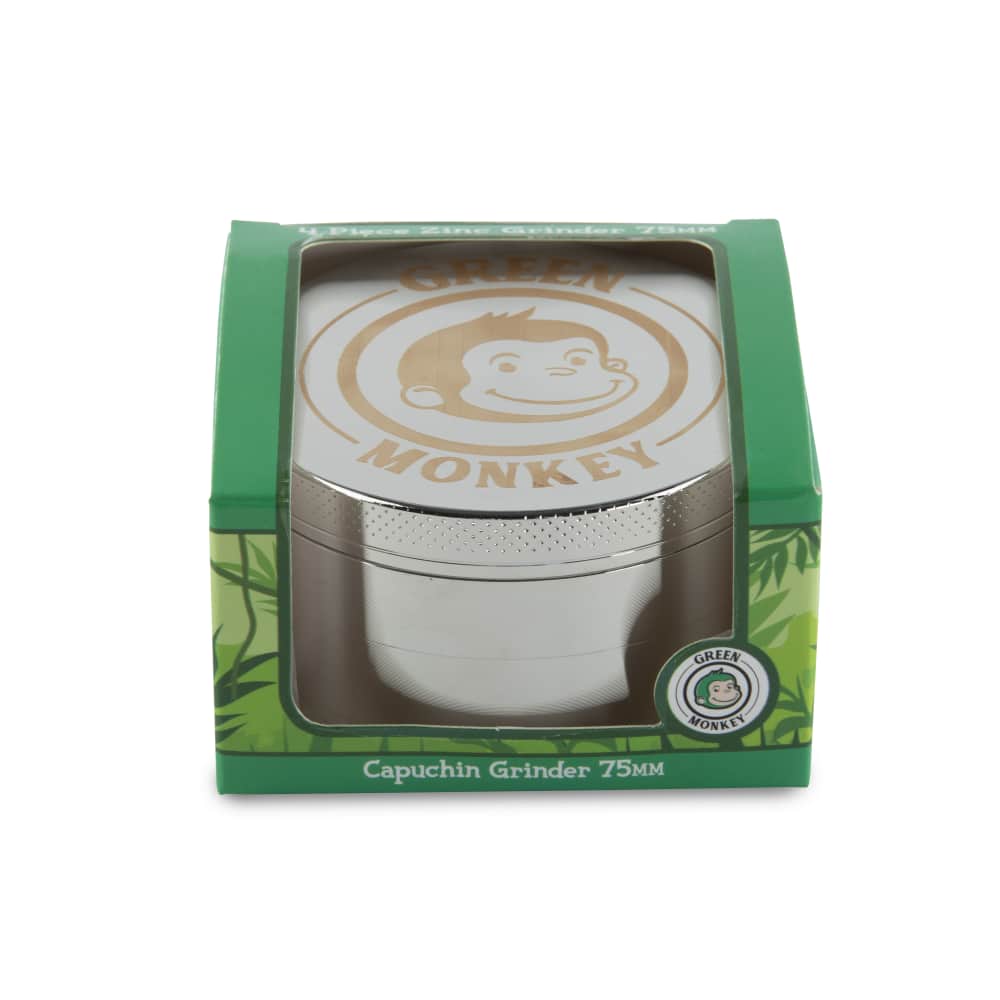 Green Monkey Grinder - Capuchin 4pc - 75mm - Discreet Smoker