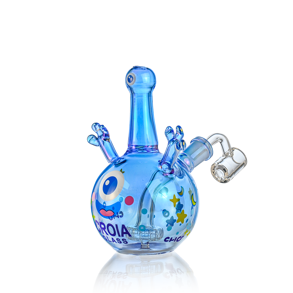 Cyclops Monster Mini Dab Rig with Showerhead Perc | Croia Glass - Discreet Smoker