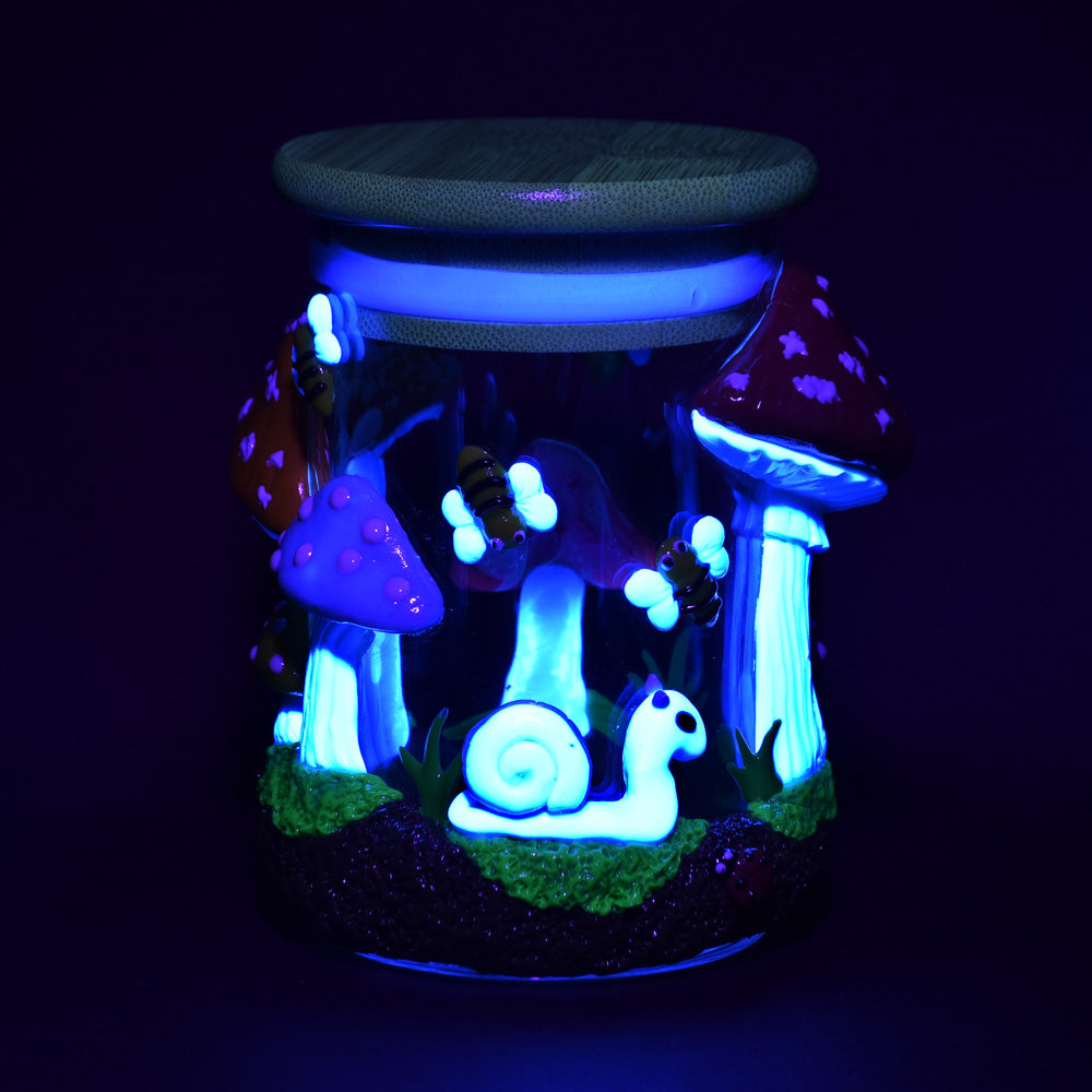 Pulsar Shrooms In The Wild Glass Jar - 4.25" - Discreet Smoker