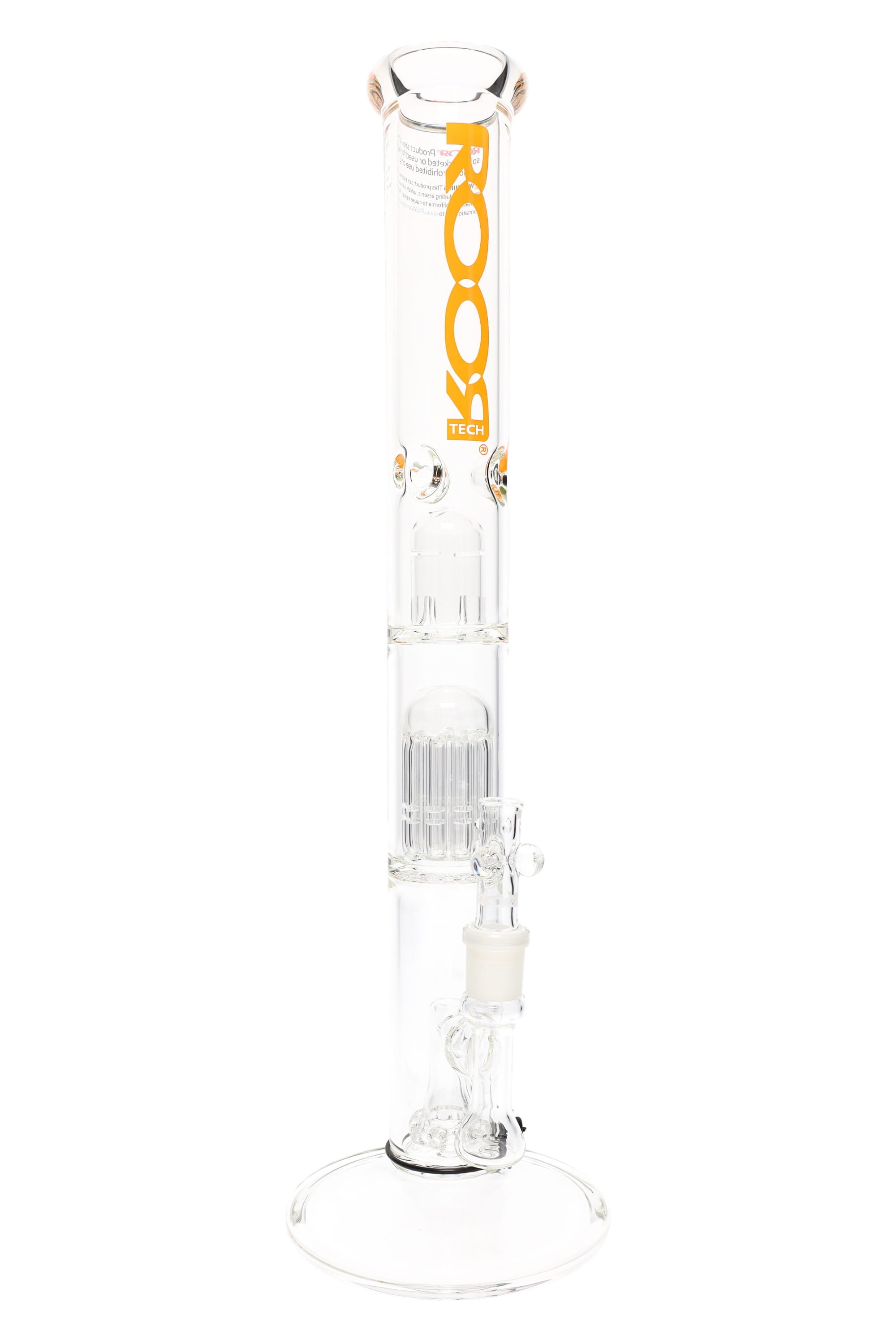 ROOR Tech Stemless Straight Tube Bong – Multi Percs – 18″ – 5 mm - Discreet Smoker