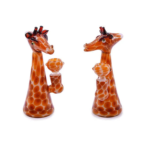 Glass Bubbler - Mrs. Giraffe (6") - Discreet Smoker