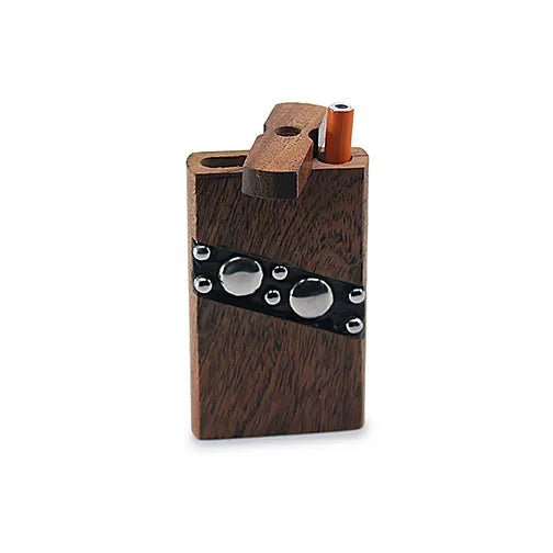 Handmade Wooden Large Stud Dugout w/ One Hitter - Discreet Smoker
