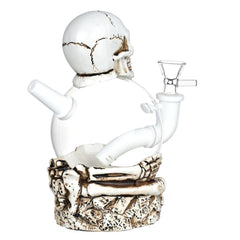 Skeleton's Embrace Resin on Glass Water Pipe - 7.25" / 14mm F - Discreet Smoker