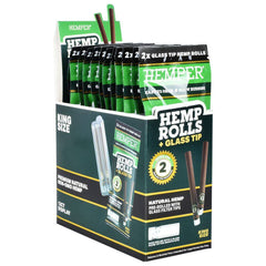 Hemper Hemp Rolls + Glass Tips | 12pk Display - Discreet Smoker