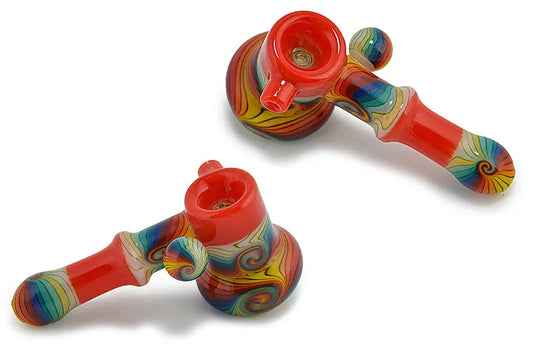 Dichro Wig Wag Glass U.S. Color Hammer Bubbler - Discreet Smoker