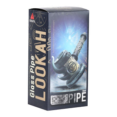 Lookah Glass Sacred Eye Black Etched Bubbler - 6" - Discreet Smoker