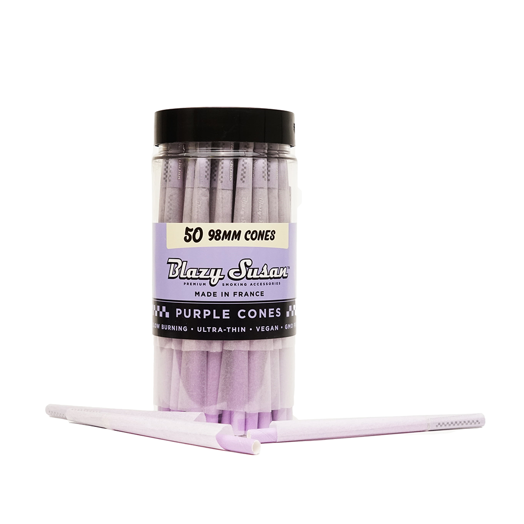 Blazy Susan Purple Paper Cones - Discreet Smoker