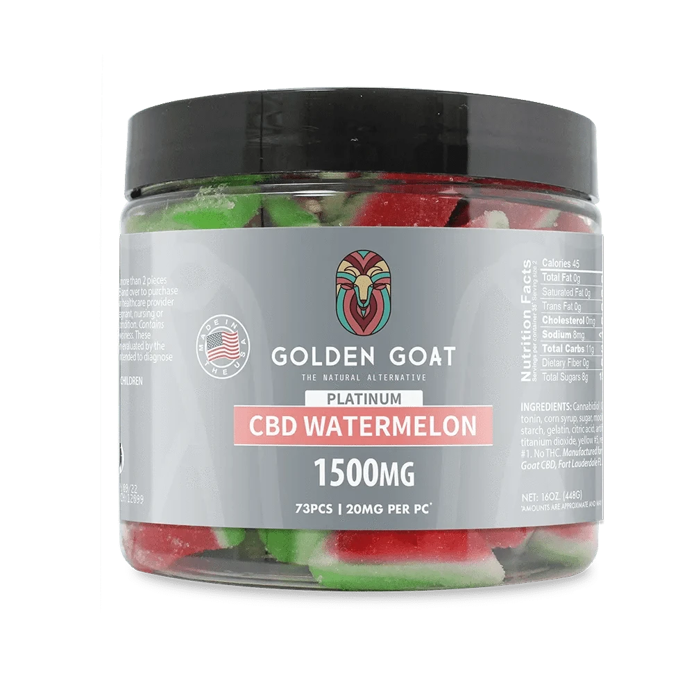 Platinum CBD Gummies 1500mg - Watermelon - Discreet Smoker