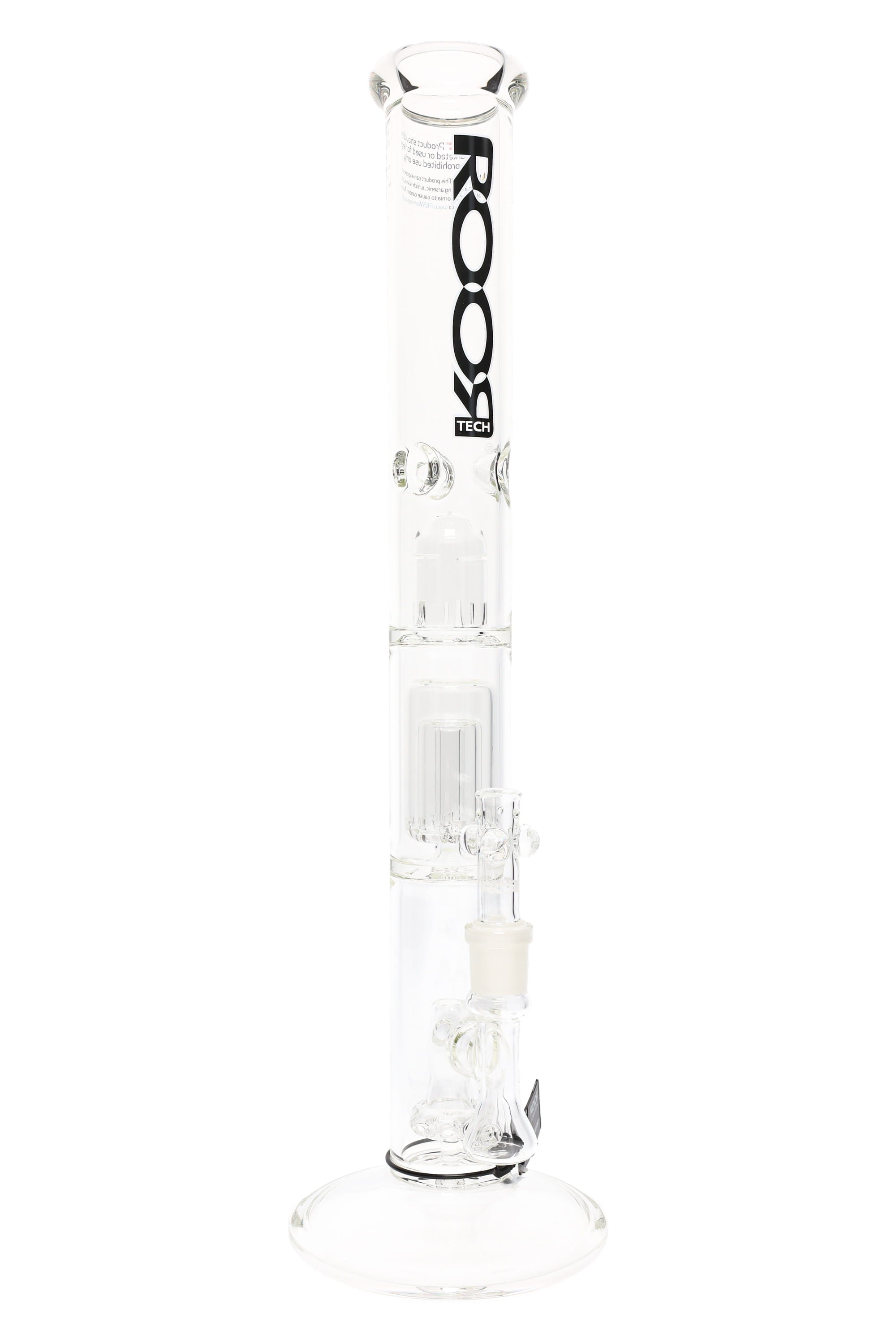 ROOR Tech 18" 5 mm GOG Straight Shooter – Multi-Perc Ice Pinch Tube - Discreet Smoker