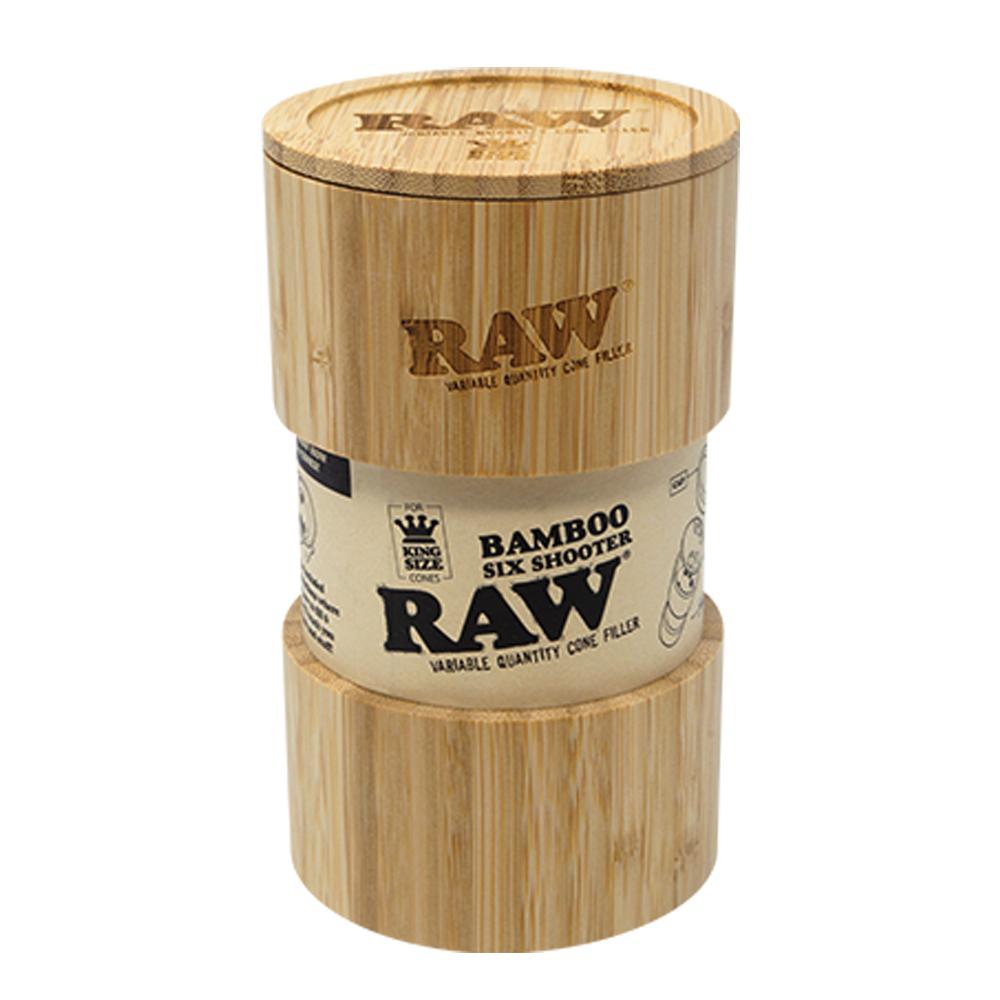 RAW Bamboo Six Shooter Cone Filler - Discreet Smoker