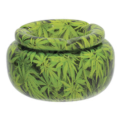 Fujima Moroccan Ceramic Ashtray - Green Leaves / 5" - Discreet Smoker