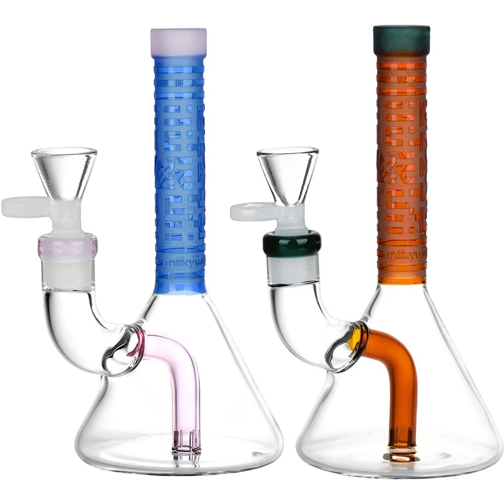 Milkyway Glass Bio-ID Beaker Water Pipe | 7" - Discreet Smoker