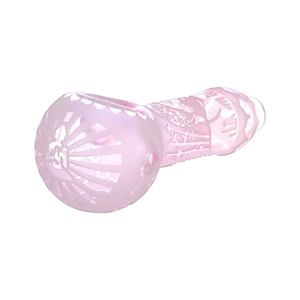 Milkyway Buddha Sandblasted Glass Spoon Pipe | 4.5" - Discreet Smoker