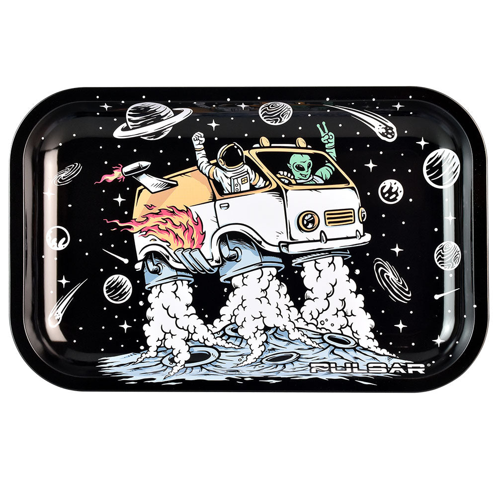 Pulsar Metal Rolling Tray - 11"x7"/Space Van - Discreet Smoker