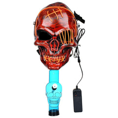Scary Skull Light Up Gas Mask & Acrylic Water Pipe - 8" - Discreet Smoker