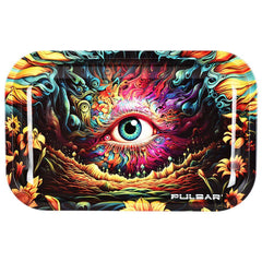 Pulsar Metal Rolling Tray - Sunflower Of The Mind / 11"x7" - Discreet Smoker