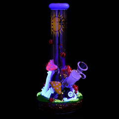 Pulsar Ladybug Shroom Beaker Water Pipe- 10.25"/14mm F - Discreet Smoker