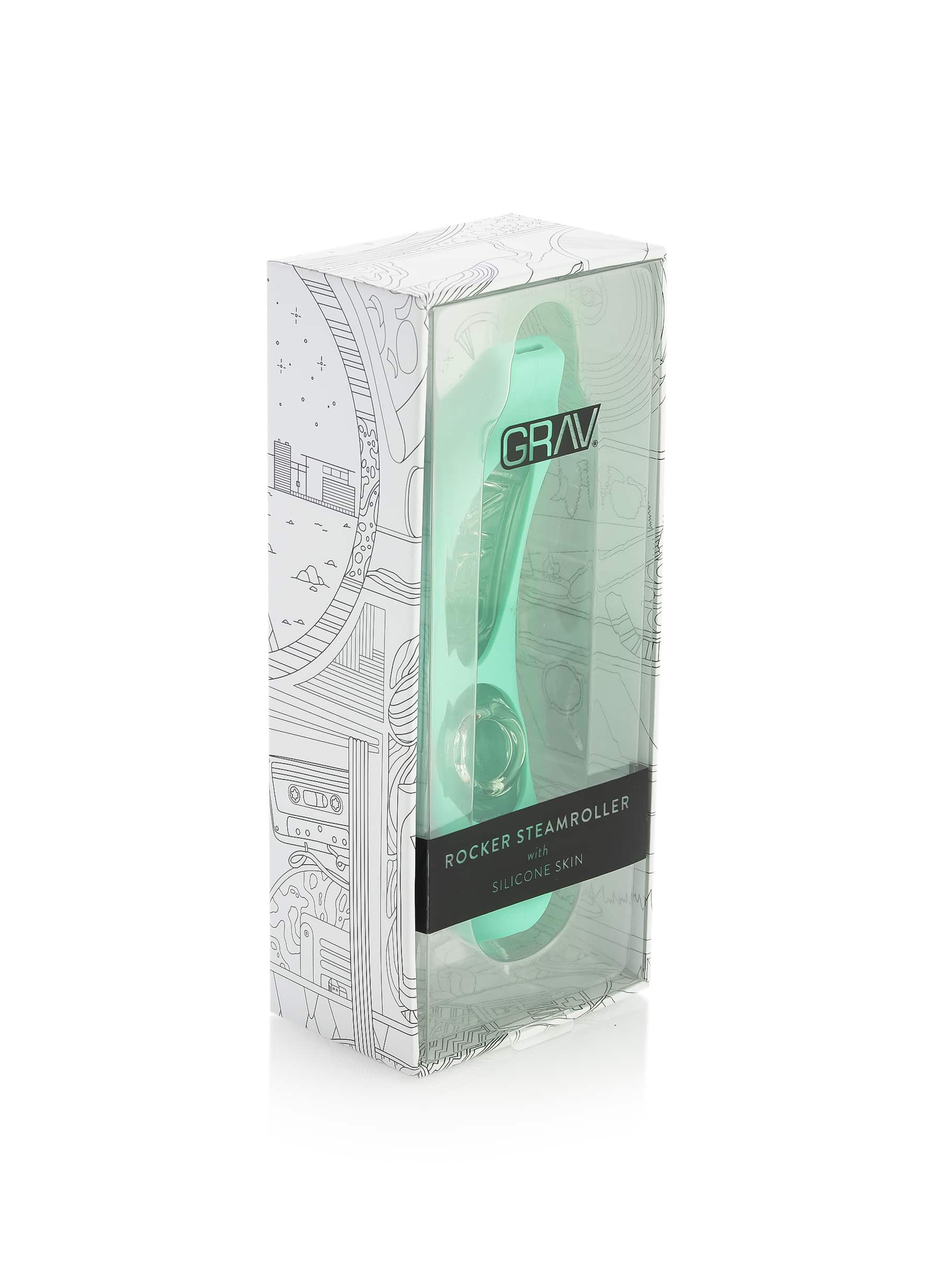 GRAV® Rocker Steamroller with Silicone Skin - Assorted Colors - Discreet Smoker