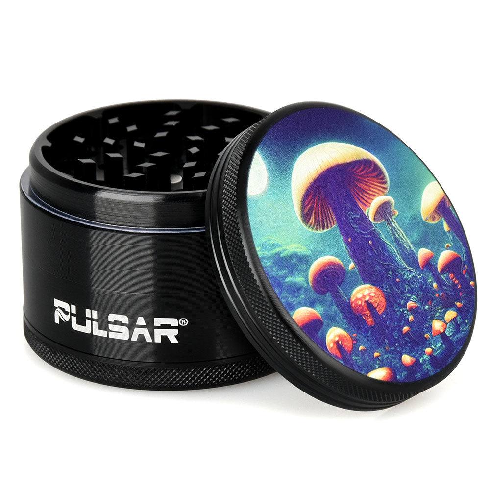 Pulsar Artist Series Metal Grinder - Planet Fungi / 4pc / 2.5" - Discreet Smoker