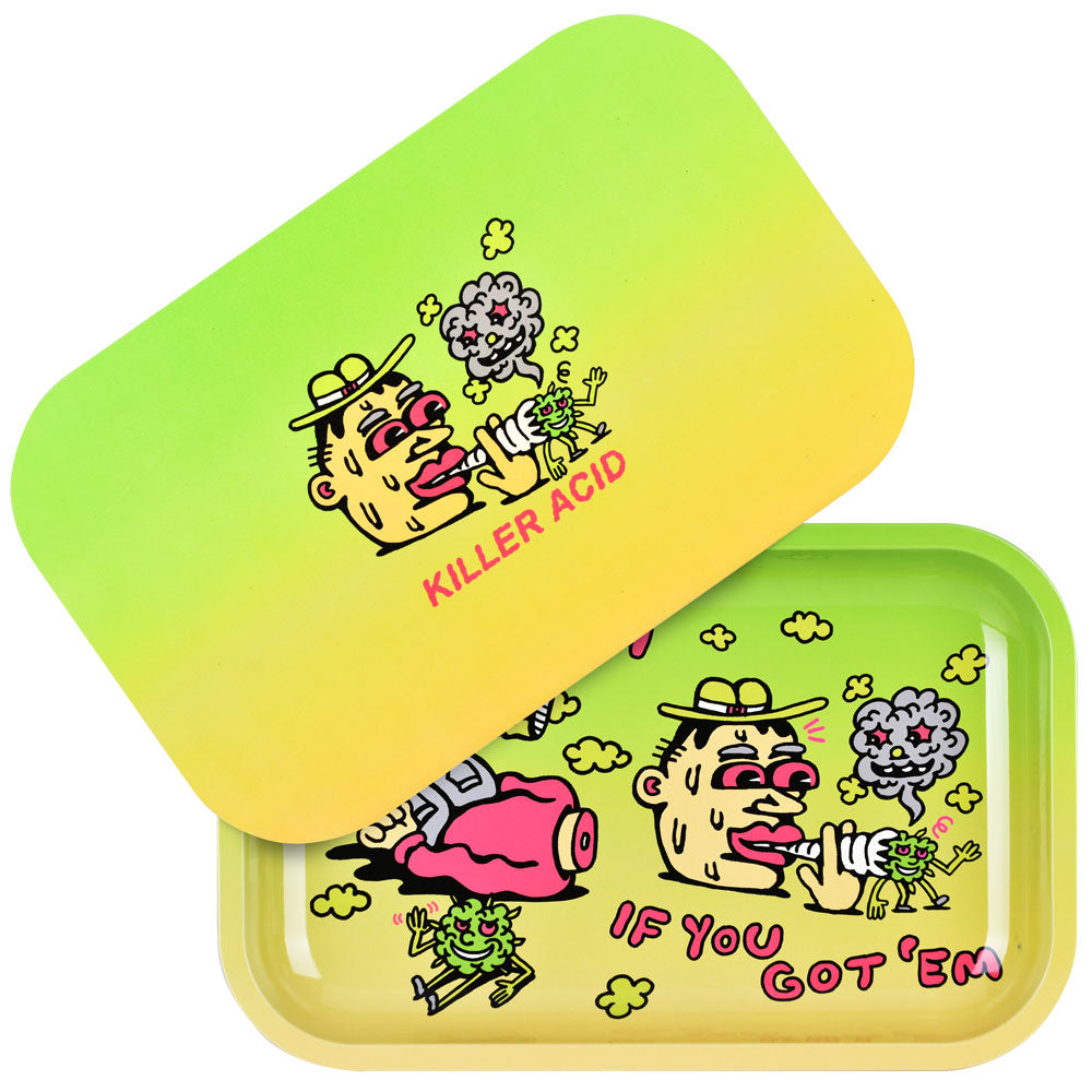Pulsar Metal Rolling Tray W/ Lid - 11" x 7" / Smoke Em - Discreet Smoker