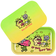 Pulsar Metal Rolling Tray W/ Lid - 11" x 7" / Smoke Em - Discreet Smoker