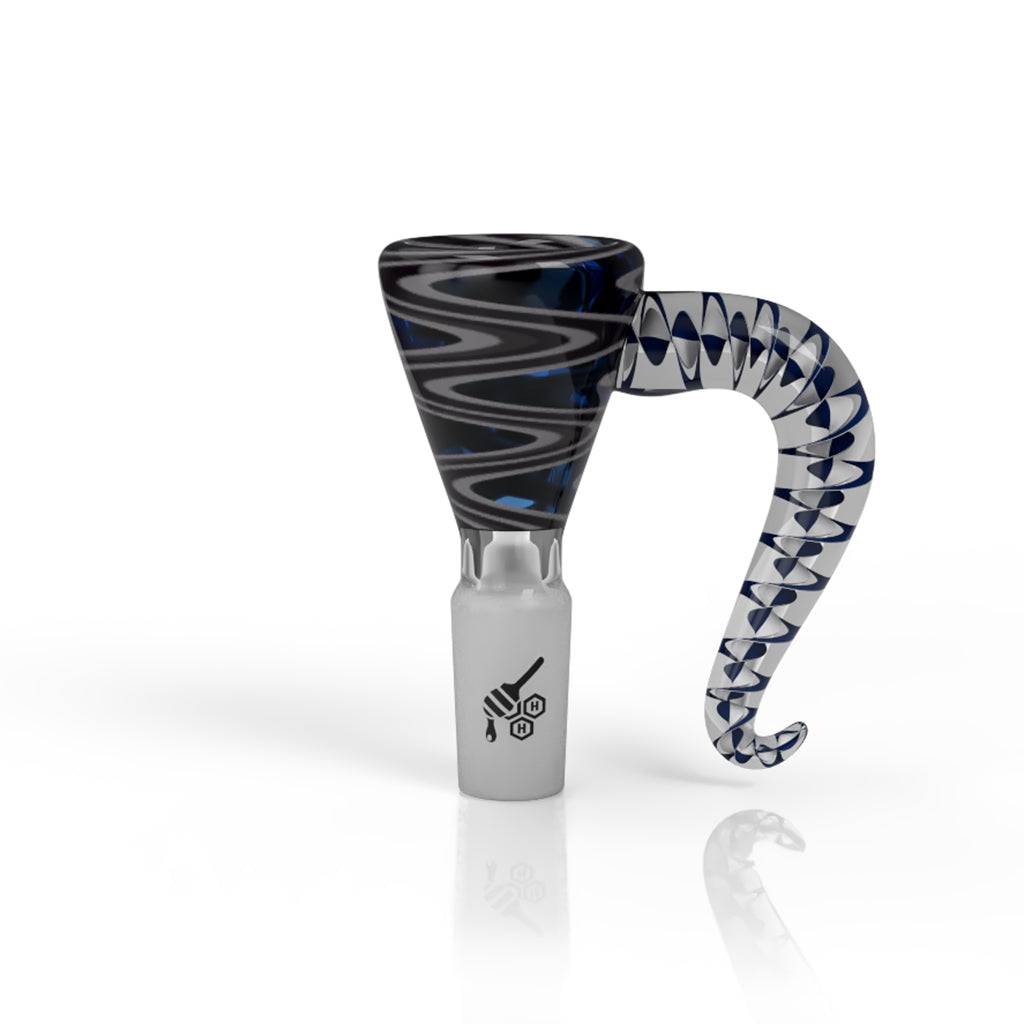 SWIRL MARTINI WITH HORN PULL FLOWER BOWL - Discreet Smoker